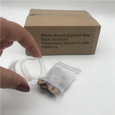 2" X 3" White Block Reclosable Polybags