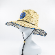  Rush Straw Hat Bottom with Polyester Sumblimation Print Fabric Brim