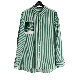  Men Stripe Garment Boy Clothes Apparel Casual Heat Transfer Print Long Sleeve Shirt