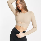  Cut out Long Sleeve Active Wear Sports Shirt