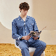 Spring Autumn Long-Sleeved Woven Brushed Men′s Worn Outside Big Yards New Cotton Pajamas