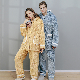  Couple Home Wear Autumn and Winter Flannel Thickened Animal Cartoon Lounge Wear Coral Fleece Two-Piece Pajamas