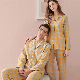  High Quality Plaid Organic Cotton Lounge Wear Sets Couple Plus Size Pajamas