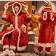  Christmas Couple Pajamas Winter Coral Fleece Long Night Gown Flannel