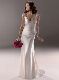  2014 Elegent Ivory V-Neck Beading Beach Satin Wedding Dress (SCL-WD035)