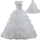 Strapless Organza Ruffle Ball Gown Beaded Wedding Dresses Bridal Gown