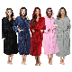  2023 Wholesale Custom Logo Winter Women Sleepwear Hooded Cozy Short Robe Coral Fleece Pajamas Long Plush Bath Robes for Women