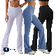 Wholesale OEM/ODM Women V-Shape High Waist Stretchy Flare Leggings Regular for Casual Office Workout Gym Sports Wear Active Running Fitness Bootcut Pants manufacturer
