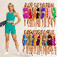 Women′s 2 Piece Crewneck Sleeveless Cross Strappy Ports Bras High Waist Tummy Control Shorts Athletic Active Wear Workout Yoga Sets manufacturer