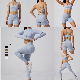  New Listing 7PCS Sexy Athletic Activewear Sets Ribbed Yoga Clothes for Women, Custom Logo Ladies Seamless Leisure Workout Gym Apparel Manufacturer