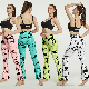  Wholesale New Casual Tie Dye Seamless Scrunch Butt Flared Yoga Pants for Ladies, Custom Logo High Waisted Jogger Pants Workout Clothes Dressy Leggings