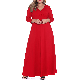  Women′s Fall Winter Clothing Solid Long Sleeve Plus Size Ladies Evening Dresses Party Maxi Elegant Casual Dress for Church
