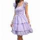  Custom White Ruffle Tiered Short Summer Dresses Women Elegant Casual Dress