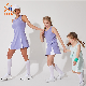  Ingorsports Manufacturing Custom Activewear Race Back Design White Contrast Sewing Line One Piece Skirt for Kids Casual Sports Wear