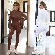  Stylish Zip up Front Athletic Tennis Romper Long Sleeve Ribbed Gym Jumpsuit for Women, Custom Seamless Half Zipper Clubwear Dail Dance Leotards