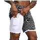 Athletic 2 in 1 Gym Men Shorts with Back Zipper Pocket