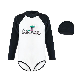  Sunshade Black White Toddler One Piece Long Sleeve Girls Swimwear