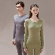  Couple′s Long Johns Ultra-Soft Thin Modal Thermal Underwear Crew Neck Top & Bottom Set