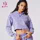  Hucai Custom Washed Fleece Fabric Sport Short Hoodies