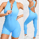 New Trendy Scrunch Booty Zip up Fron Sportswear One-Piece Open Back Workout Jumpsuit for Ladies, Sexy Romper Playsuit Backless Yoga Bodysuit Leotard Supplier manufacturer