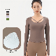  Wholesale Cute and Sexy Long Sleeve Boxing Training Yoga Sports Pullover for Women, Custom Logo Fall/Winter Workout Apparel Sweatshirts with Bra Gym Top Clothes