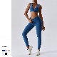  Gym Wear Fitness Workout Activewear Gym Seamless Halter Sports Bra Nylon 2 Piece Yoga Athletic Wear Set for Women