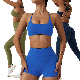  Superior New Fashion Spring Fitness Workout Activewear Running Gym Quick-Drying 2 Pieces Cross-Back Bra Seamless Shorts Leggings Sports Yoga Suit for Women