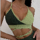  Deep V Neck Yoga Fitness Bra Breathable Training Push up Sports Bra