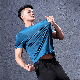  Custom Logo Blank T Shirt Men Sports Wear Breathable Polyester Gym Shirts Men Athletic T Shirt