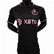  Plain Blank Striped Football Soccer Jersey Set 23/24 Miami Away Black