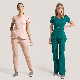  Short Sleeve Women′ S Jogger Burgundy Medical Nurse Uniform Medical Scrub Fashion Scrubsuniforms