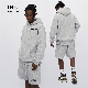  Wholesale Custom 380 GSM Cotton Heavyweight Fleece Hoodie Set Men Unisex Sweatshirts Hoodie Shorts Tracksuits for Men Jogging Suit Plain Tracksuit