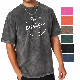  Custom Acid Washed Oversized T Shirt Men Embroidered Plain Vintage Hip Hop Washed Tshirt with Private Label
