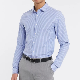  2023 New 100% Poplin Cotton High Quality Long Sleeve Blue Stipes Dress Formal Shirt for Men