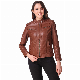  Promotional Custom New Trend Brown Leather Jacket for Women
