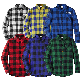  Custom Plaid Soft Cotton Long Sleeve Kids Checked Button Down Shirts