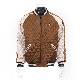  Men′s Reversible Big Plain Embroidery Quilting Jacket 100%Cotton Streetwear Clothing