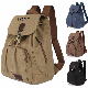 Fashion Large Waterproof Waxed Cotton Canvas Drawstring Backpack