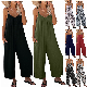 Summer Slip Pocket Casual Loose Wide Leg Suspender Jumpsuit manufacturer