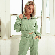  Wholesale 100% Cotton Fashionable Loose Hoodie Suits for Women