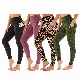  Hot Sale Camouflage Leopard Print Women Leggings with Pocket