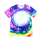 Faux Bleach Polyester Sublimation Blanks Tshirts with Logo Custom Logo Printed