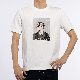  Custom Knitted Cotton Fashion Rhinestone Embroidery Pure White Male Top Shirt Men T-Shirts