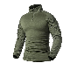  Men′s Military Style Tactical Combat Long Sleeve Green Shirt Slim Camo T-Shirt
