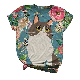  Fashion High Quality Quick Drying Cat Printed Custom Short Sleeve T-Shirt Men′s Heat Sublimation Printed T-Shirt Short Sleeve T-Shirt