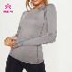  Polyester Spandex Women Long Sleeve Yoga T Shirt