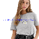  Women Funny Screen Print Short Sleeve Cotton Custom Plain Grey T-Shirt