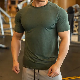  Hot Sale 85% Nylon 15% Spandex T Shirt Men Fitness Bodybuilding Tee Muscle Fit T Shirts for Men