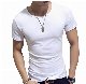 Preshrinked Cotton 95% Lycra 5% Modal Plain Body Fit Plain Elastic Blank T Shirt