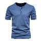  Factory Support Customized Printed Logo Plain T-Shirts 100% Cotton Men′ S Beefy Short-Sleeve Henley Shirt